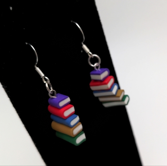 Colorful Bookstack Earrings - Picture 11 of 14